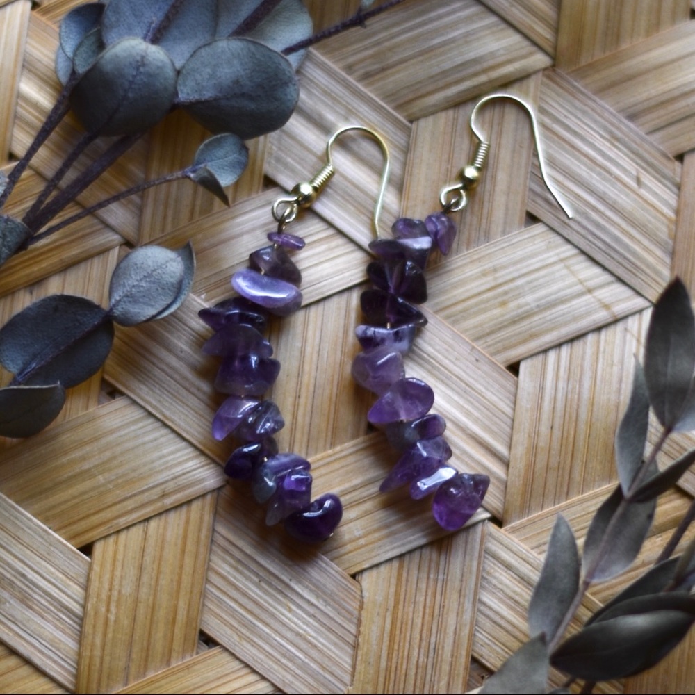 Amethyst Chip Earrings